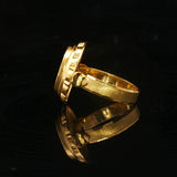 24k Pure Yellow Gold 5g Ladies Diamond Cut Fancy Ring Size 4.5