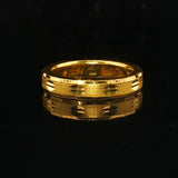 24k Pure Yellow Gold 8.8g Solid 4mm Diamond Cut Band Ring Size 6.25