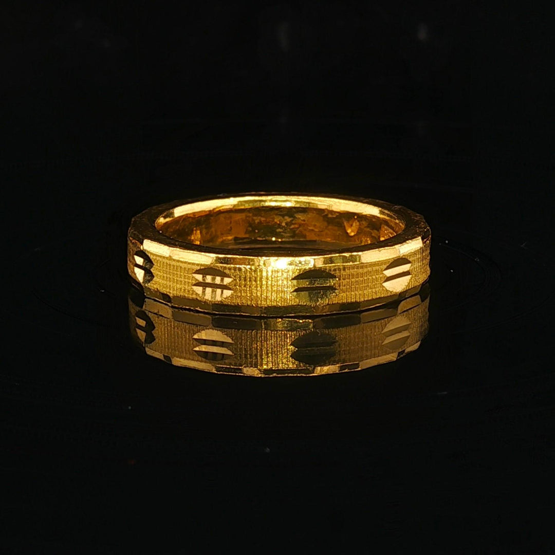 24k Pure Yellow Gold 8.8g Solid 4mm Diamond Cut Band Ring Size 6.25