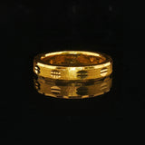 24k Pure Yellow Gold 8.8g Solid 4mm Diamond Cut Band Ring Size 6.25