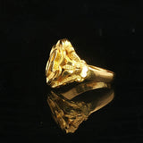 24k Pure Yellow Gold 6.9g Solid Fancy R Ring Size 6.5