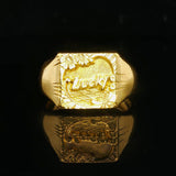24k Pure Yellow Gold 7.6g Solid Lucky Floral Wrap Ring Size 7.5