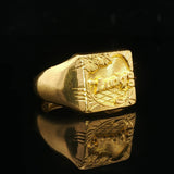 24k Pure Yellow Gold 7.6g Solid Lucky Floral Wrap Ring Size 7.5