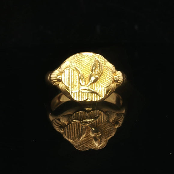 24k Pure Yellow Gold 6.6g Solid Floral Wrap Ring Size 8