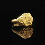 24k Pure Yellow Gold 6.6g Solid Floral Wrap Ring Size 8