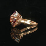 18k Yellow Gold and Multi Gemstone Ladies Floral Ring Size 7.5