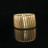 18k Yellow Gold 7.8g Vintage Tubogas Stretch Band Ring Italy Size 6.5 - 9