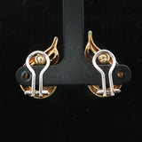 18k Yellow Gold and Diamond 9.3g Ladies Vintage Earclips 1"