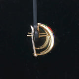 18k Yellow Gold and Enamel 10.7g Ladies Huggie Earrings Italy