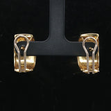 18k Yellow Gold and Enamel 10.7g Ladies Huggie Earrings Italy