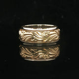 14k Yellow and White Gold 6.5g Solid 8mm Ladies Band Ring Size 5.75