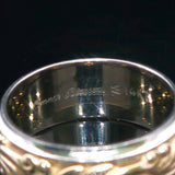 14k Yellow and White Gold 6.5g Solid 8mm Ladies Band Ring Size 5.75