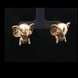 18k Yellow Gold 22.5g Solid Heavy Elephant Stud Earrings