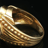 Judith Ripka 18k Yellow Gold Mother of Pearl and Diamond Intaglio Ring Size 9
