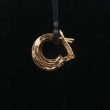 18k Yellow Gold 16g Solid Four Strand Abstract Huggie Earrings