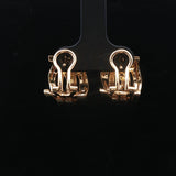 18k Yellow Gold 16g Solid Four Strand Abstract Huggie Earrings