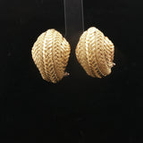 18k Yellow Gold 14.6g Solid Braided Textured Huggie Earrings Italy