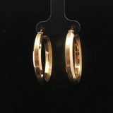18k Yellow Gold 5.6g Ladies Hollow Ribbed Hoop Earrings 1.25"