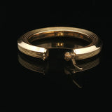 18k Yellow Gold 5.6g Ladies Hollow Ribbed Hoop Earrings 1.25"