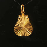 24k Pure Yellow Gold 6.5g Solid Diamond Cut Floral Heart Pendant