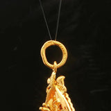 24k Pure Yellow Gold 6.5g Solid Diamond Cut Floral Heart Pendant