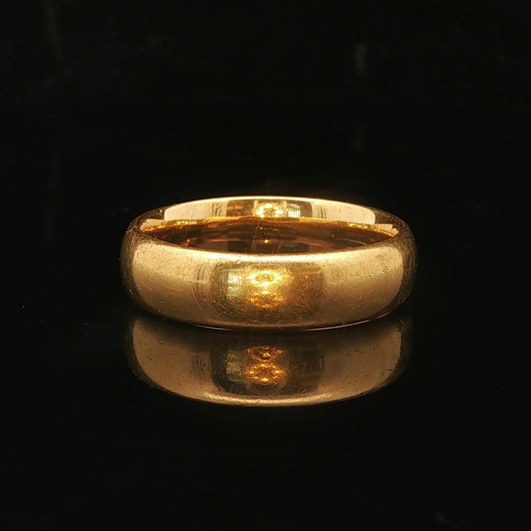 22k Yellow Gold 6.1g Solid Vintage 5mm Band Ring Size 5.75