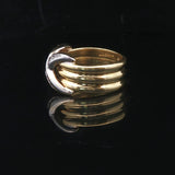 Le Vian 18k Yellow and White Gold and Diamond Solid X Ring Size 6.5