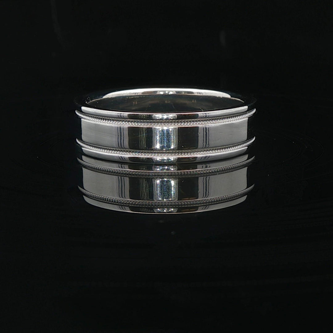 Tiffany & Co. Together Milgrain 14.5g Platinum 6mm Men's Band Ring Size 9.5