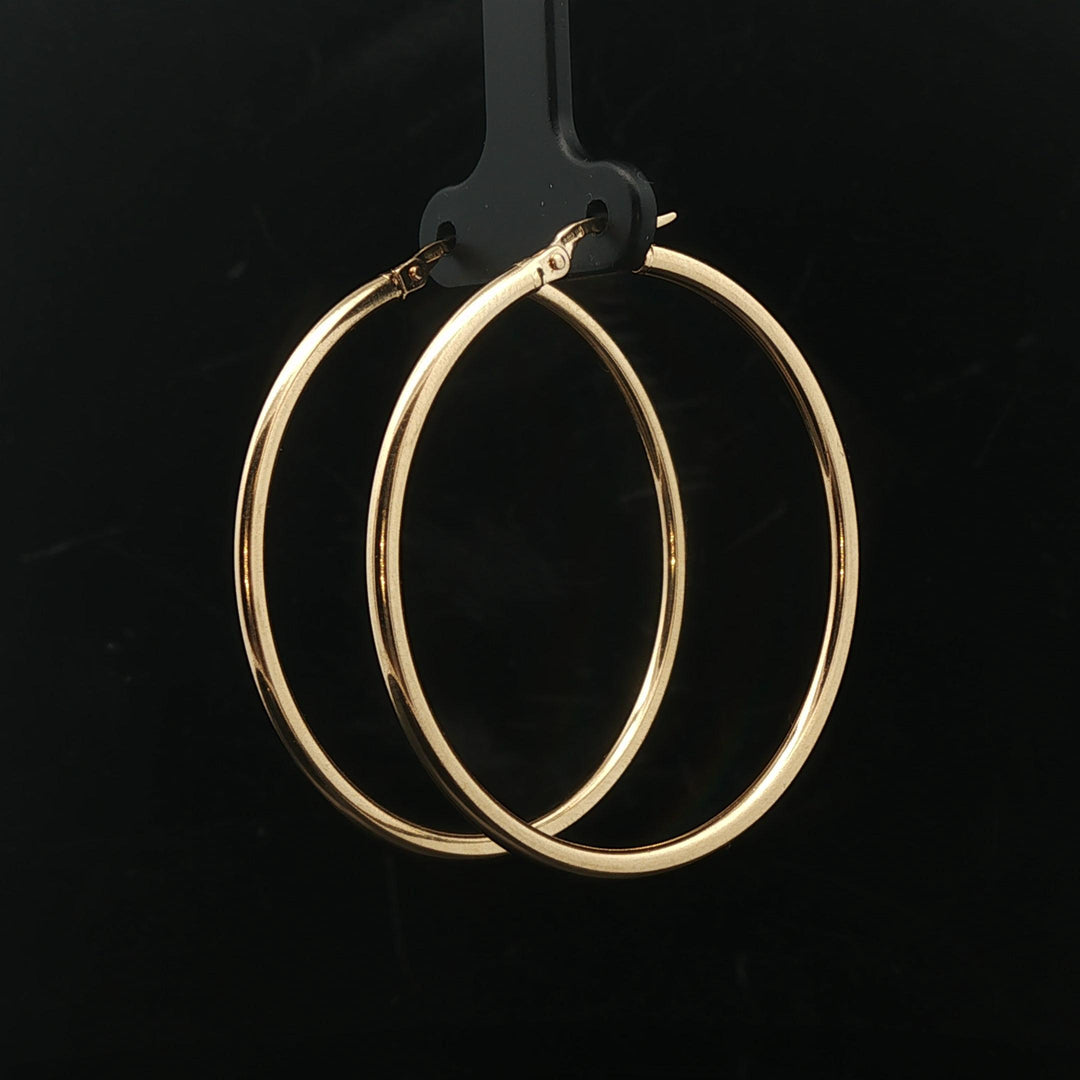 Roberto Coin 18k Yellow Gold 4.4g Polished Large Hoop Earrings Italy 1.8"