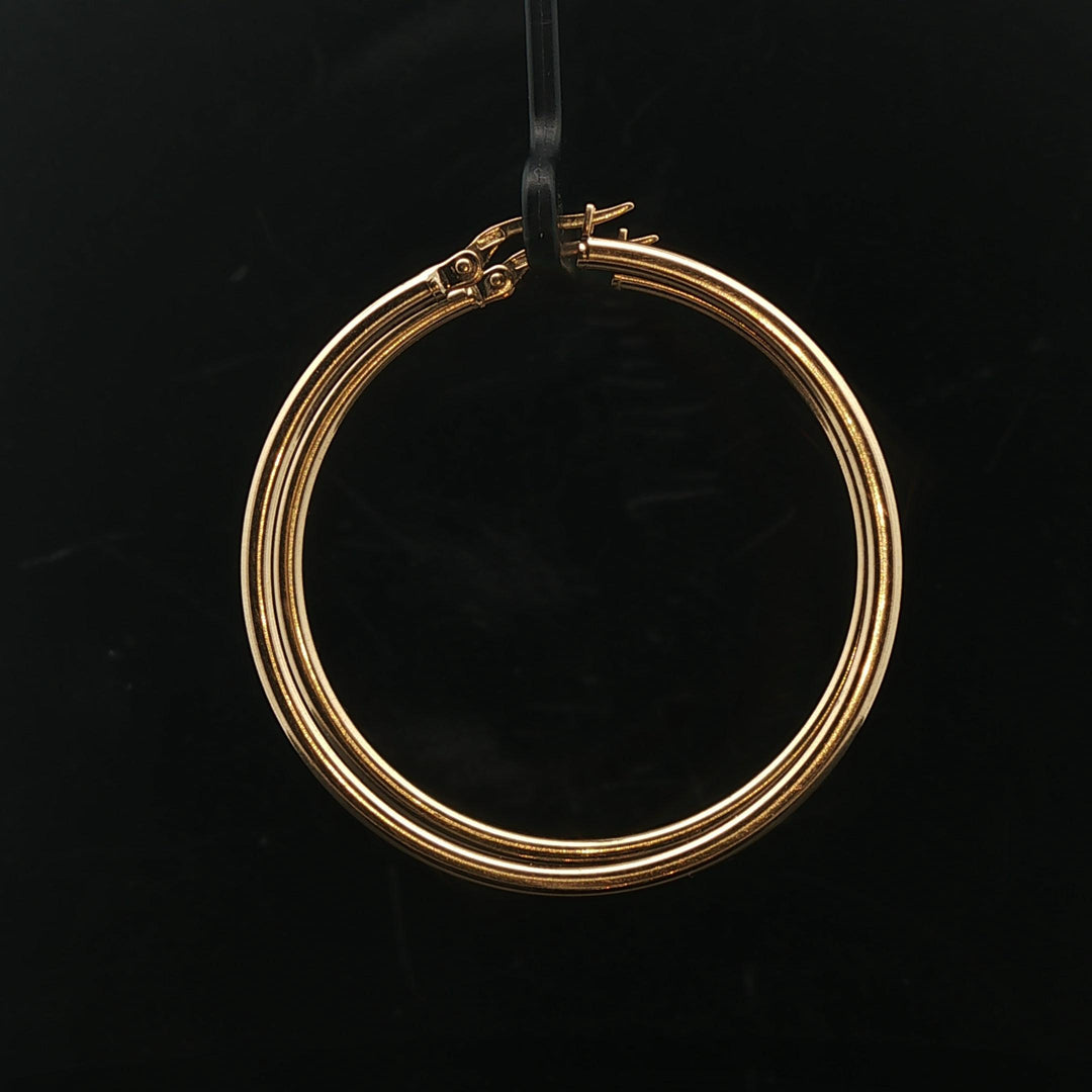Roberto Coin 18k Yellow Gold 4.4g Polished Large Hoop Earrings Italy 1.8"