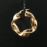18k Yellow Gold 4.6g Hollow Light Polished Twist Hoop Earrings Italy 1.4"