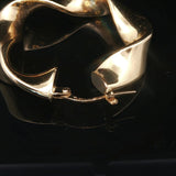 18k Yellow Gold 4.6g Hollow Light Polished Twist Hoop Earrings Italy 1.4"