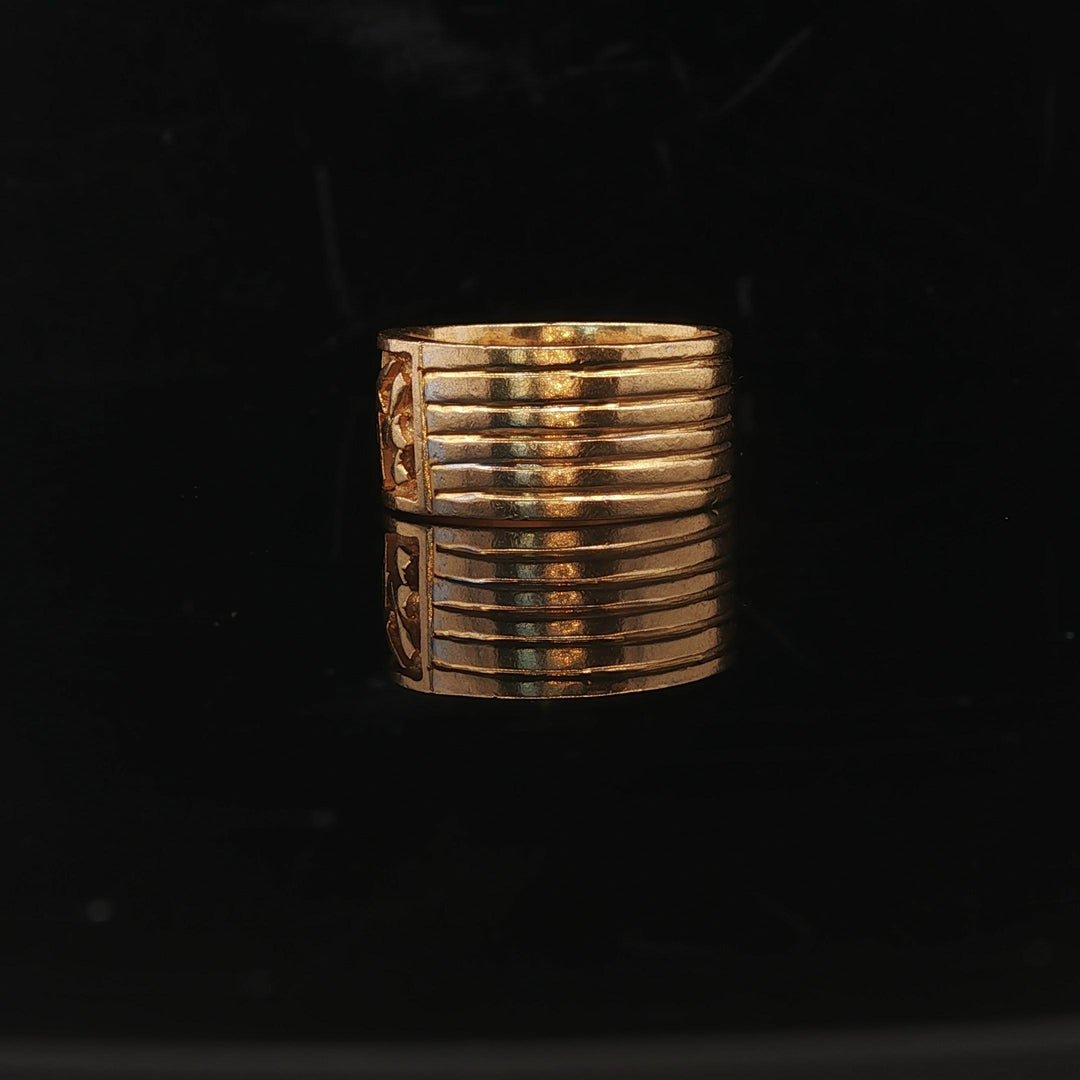 22k Yellow Gold 8.1g Solid 9.5mm Asian Band Ring Size 6.5