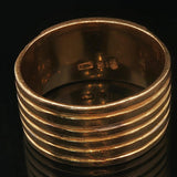 22k Yellow Gold 8.1g Solid 9.5mm Asian Band Ring Size 6.5