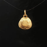 24k Pure Yellow Gold 2g Chinese Double Happiness Rattle Heart Charm