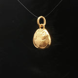 24k Pure Yellow Gold 2g Chinese Double Happiness Rattle Heart Charm