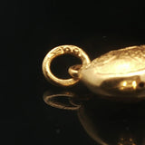 24k Pure Yellow Gold 2g Chinese Double Happiness Rattle Heart Charm