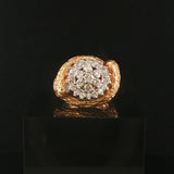 14k Yellow Gold and 1cttw Diamond 20g Heavy Vintage Fancy Ring Size 7.25