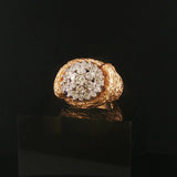 14k Yellow Gold and 1cttw Diamond 20g Heavy Vintage Fancy Ring Size 7.25