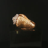 14k Yellow Gold and 1cttw Diamond 20g Heavy Vintage Fancy Ring Size 7.25