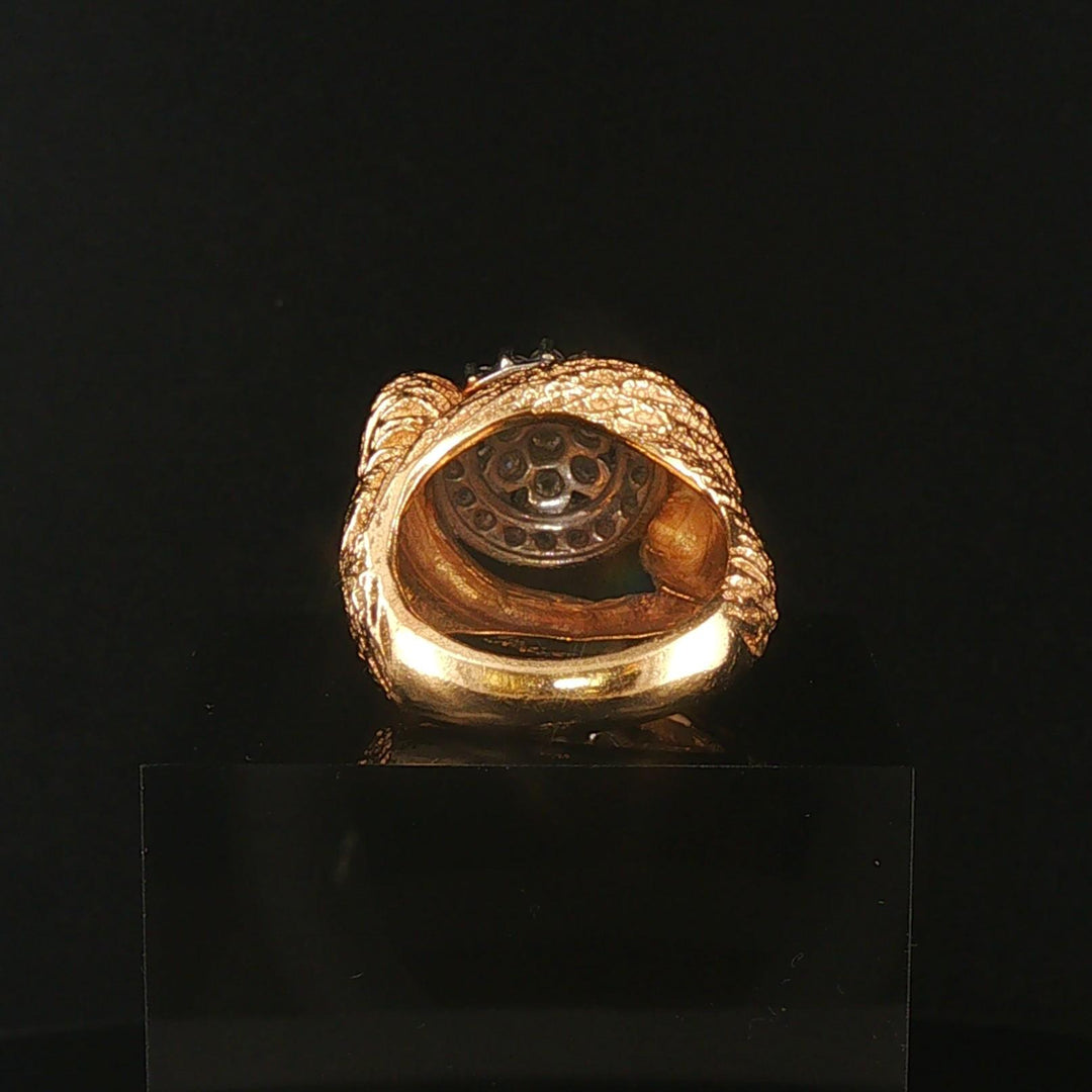 14k Yellow Gold and 1cttw Diamond 20g Heavy Vintage Fancy Ring Size 7.25