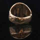 18k Yellow Gold 45.5g Solid Very Heavy Johnny Ten Rings Skull Ring Size 8.5