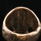 18k Yellow Gold 45.5g Solid Very Heavy Johnny Ten Rings Skull Ring Size 8.5