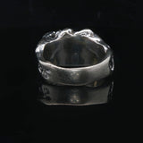 14k White Gold and Black Star Sapphire 15g Heavy Abstract Ring Size 8.5