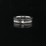 18k White Gold 6g Solid Half Hammed Concave 4mm Band Ring Size 6