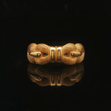 22k Yellow Gold 4.1g Solid Ribbed Knot Band Ring Size 5