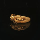 22k Yellow Gold 4.1g Solid Ribbed Knot Band Ring Size 5