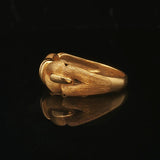 22k Yellow Gold 4.1g Solid Ribbed Knot Band Ring Size 5