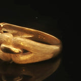 22k Yellow Gold 4.1g Solid Ribbed Knot Band Ring Size 5