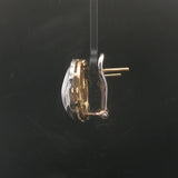 18k Yellow and White Gold 10.7g Vintage Swirl Button Stud Earrings Italy